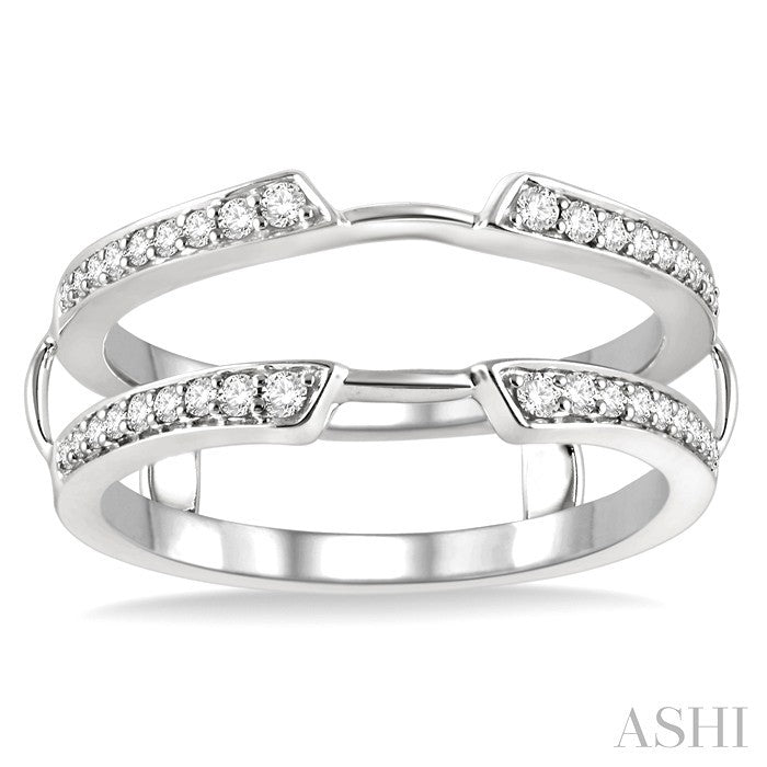 1/4 Ctw Round Cut Diamond Insert Ring in 14K White Gold