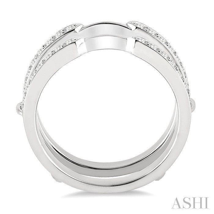 1/4 Ctw Round Cut Diamond Insert Ring in 14K White Gold