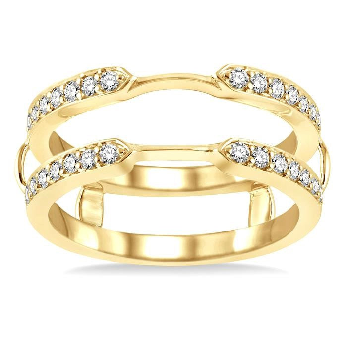 1/3 Ctw Round Cut Diamond Insert Ring in 14K Yellow Gold