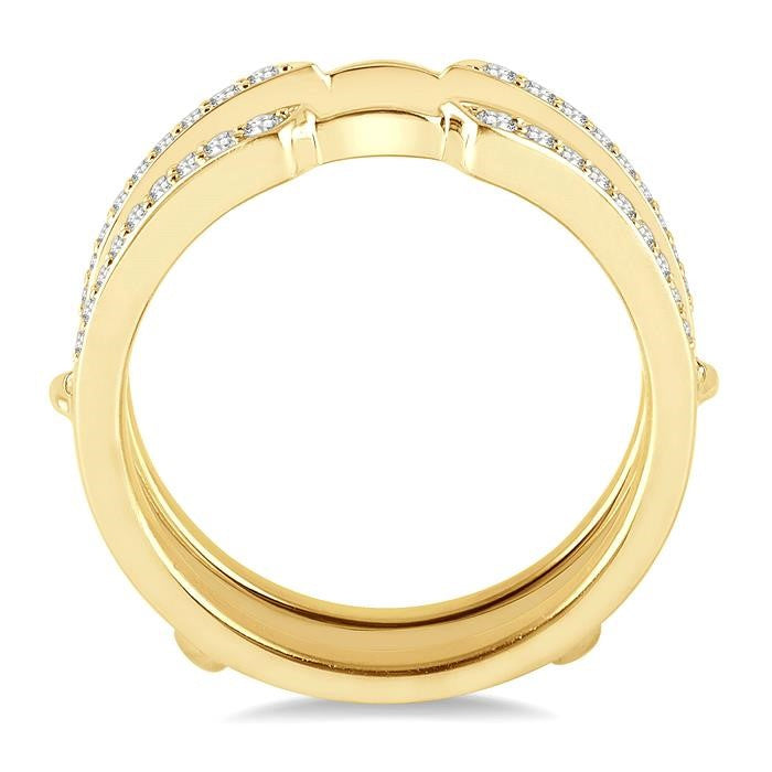 1/3 Ctw Round Cut Diamond Insert Ring in 14K Yellow Gold