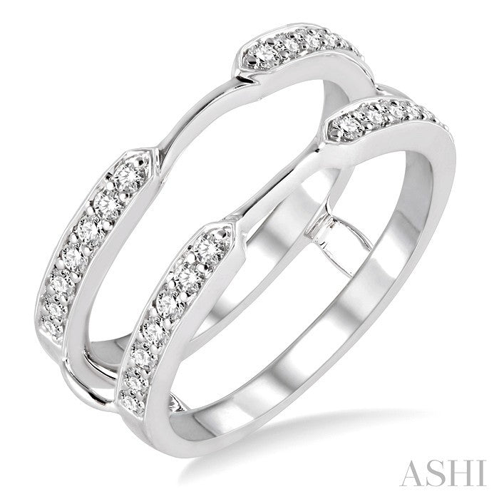1/3 Ctw Round Cut Diamond Insert Ring in 14K White Gold