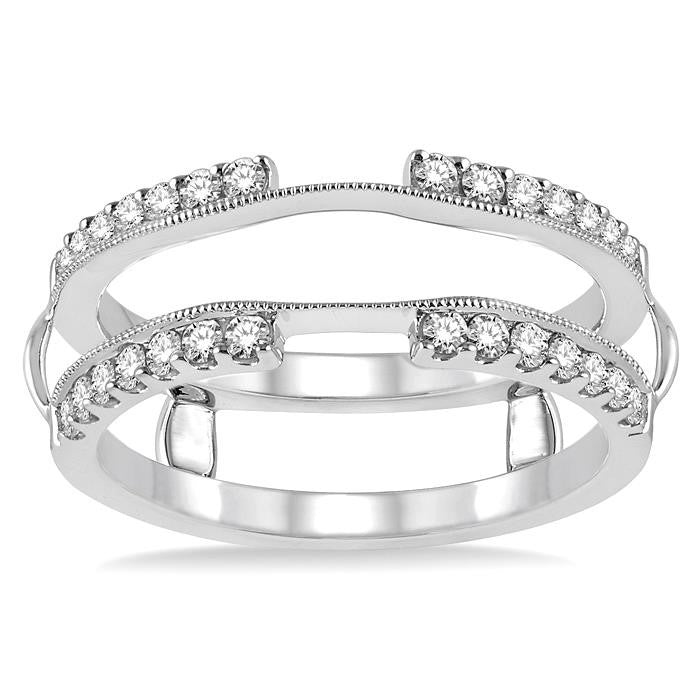 1/2 Ctw Round Cut Diamond Insert Ring in 14K White Gold