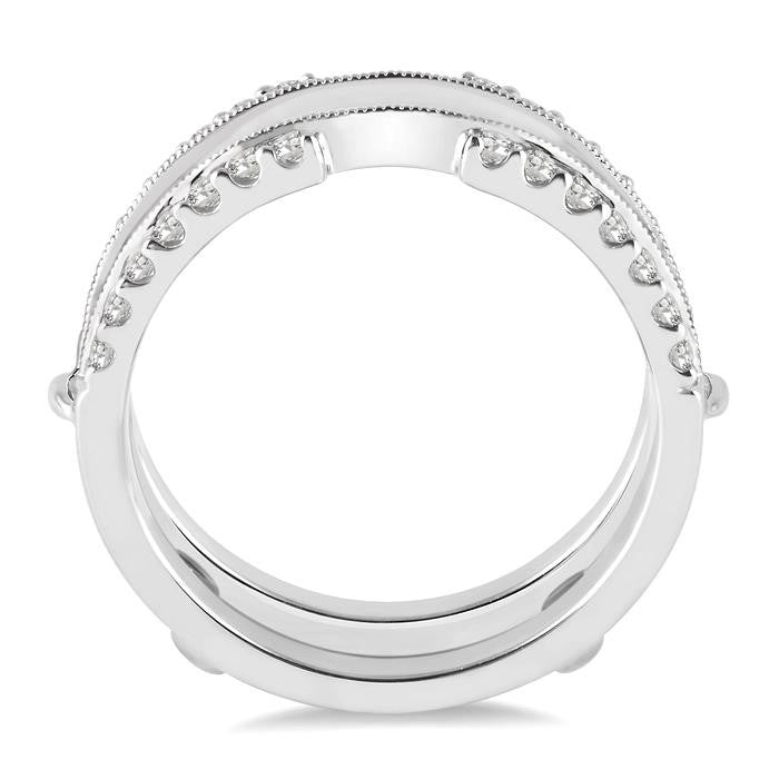 1/2 Ctw Round Cut Diamond Insert Ring in 14K White Gold