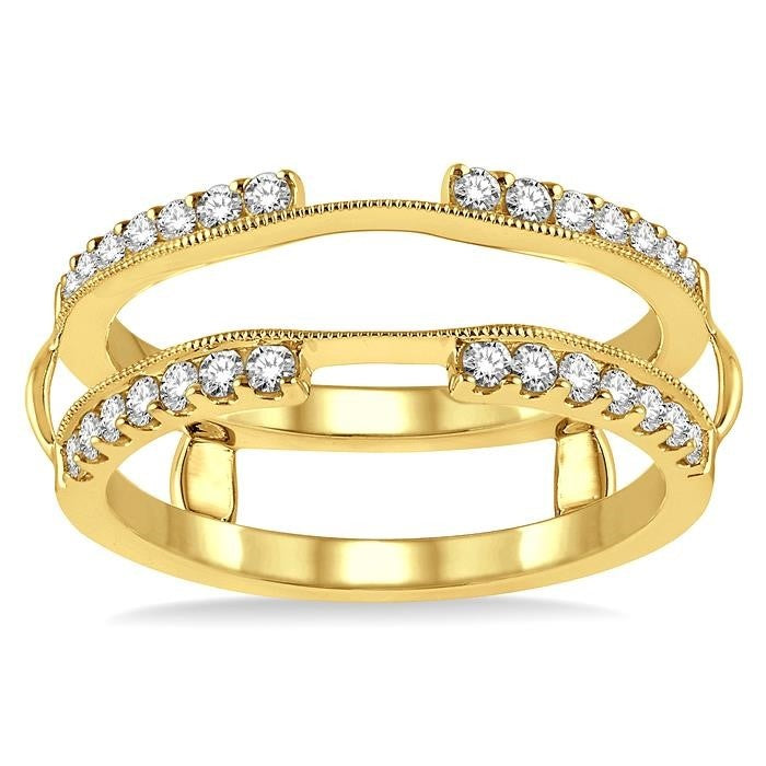 1/2 Ctw Round Cut Diamond Insert Ring in 14K Yellow Gold