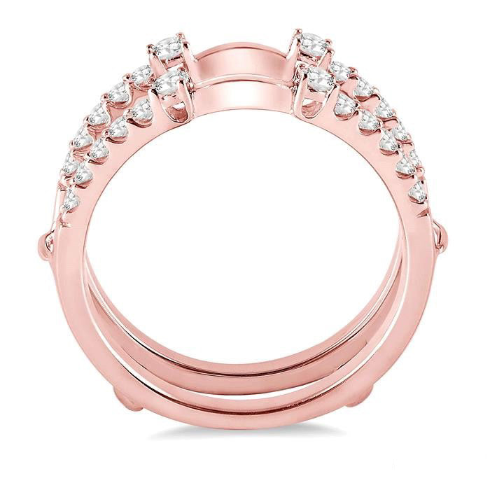 3/8 Ctw Round Cut Diamond Insert Ring in 14K Rose Gold