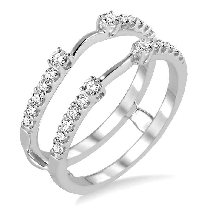 3/8 Ctw Round Cut Diamond Insert Ring in 14K White Gold