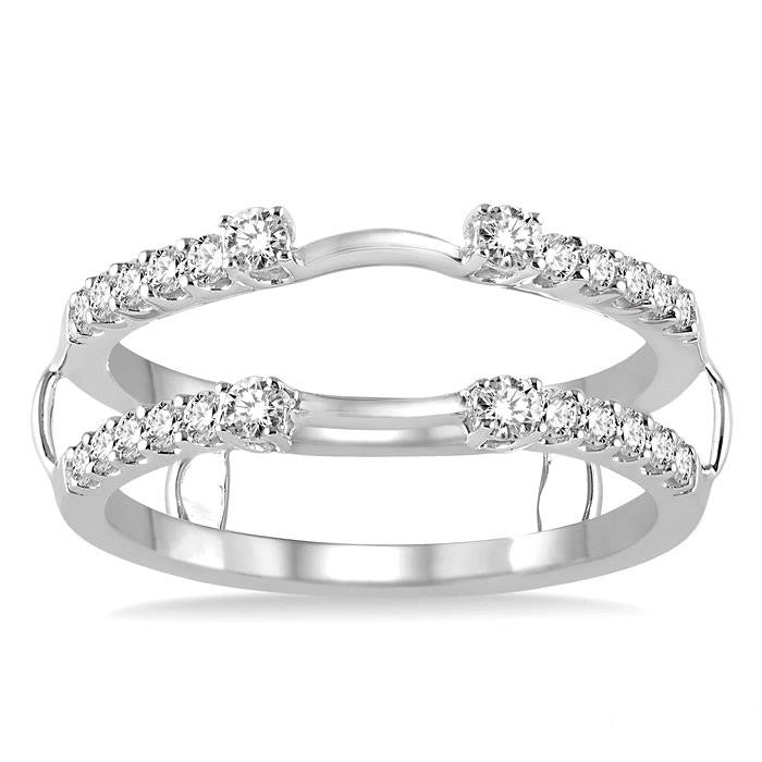 3/8 Ctw Round Cut Diamond Insert Ring in 14K White Gold