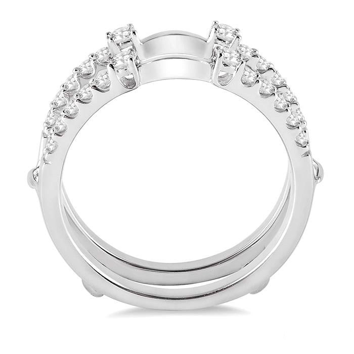 3/8 Ctw Round Cut Diamond Insert Ring in 14K White Gold