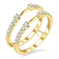 3/8 Ctw Round Cut Diamond Insert Ring in 14K Yellow Gold