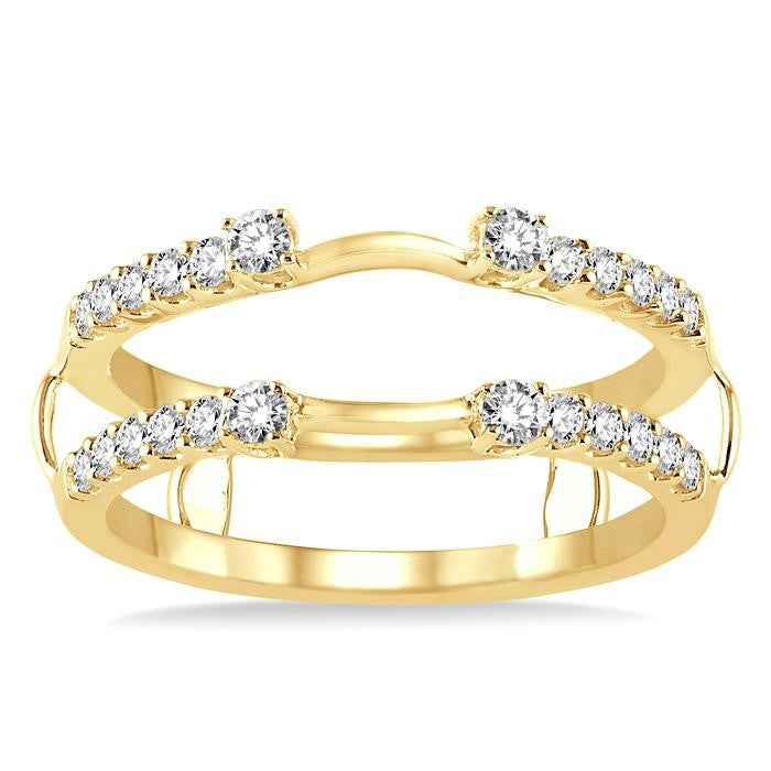 3/8 Ctw Round Cut Diamond Insert Ring in 14K Yellow Gold
