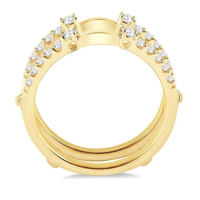 3/8 Ctw Round Cut Diamond Insert Ring in 14K Yellow Gold