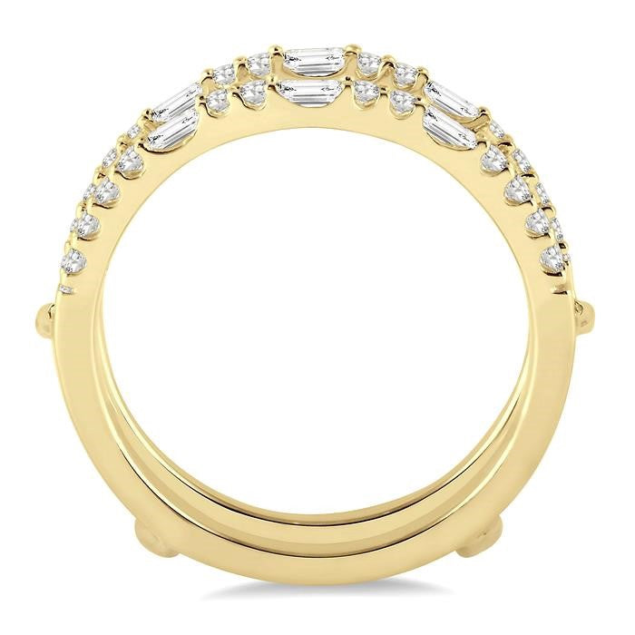 1/2 Ctw Baguette and Round Cut Diamond Insert Ring in 14K Yellow Gold