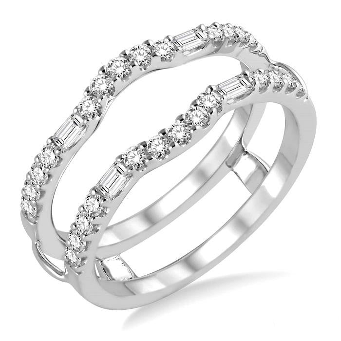 Valerian Baguette Diamond Insert Ring White Gold Diamond Wrap & Enhancer