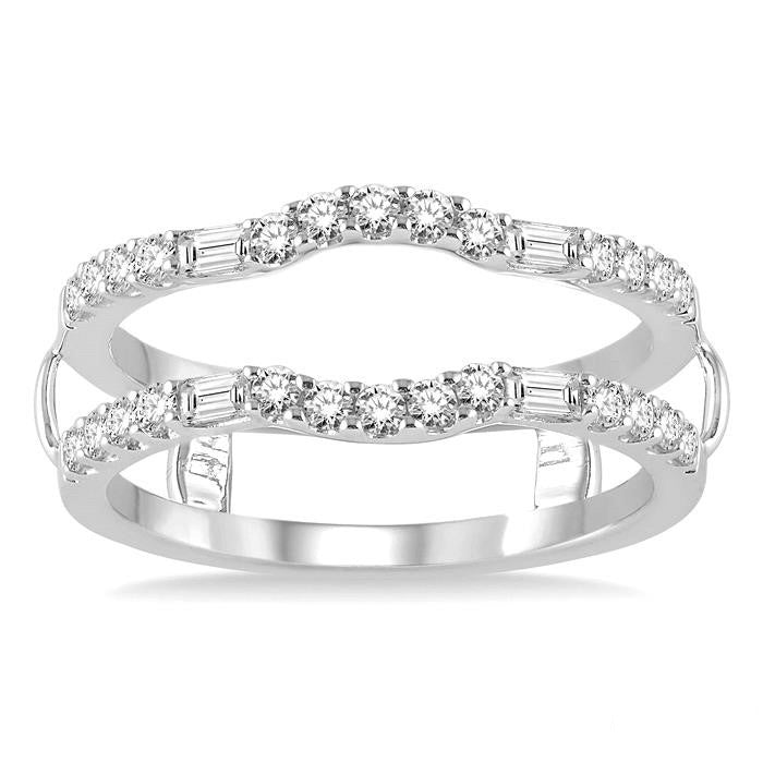 Valerian Baguette Diamond Insert Ring White Gold Diamond Wrap & Enhancer