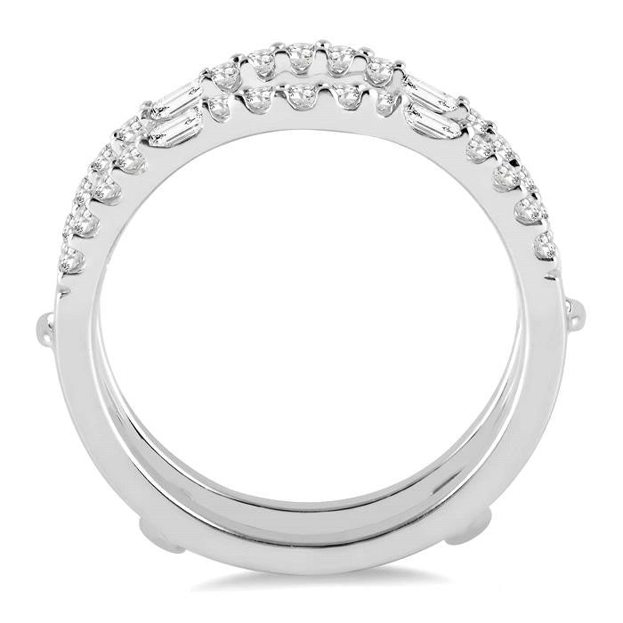 Valerian Baguette Diamond Insert Ring White Gold Diamond Wrap & Enhancer