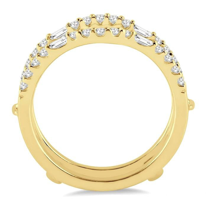 Valorae Baguette Diamond Insert Ring Yellow Gold Diamond Wrap & Enhancer