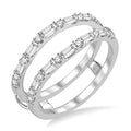 1/2 Ctw Baguette and Round Cut Diamond Insert Ring in 14K White Gold