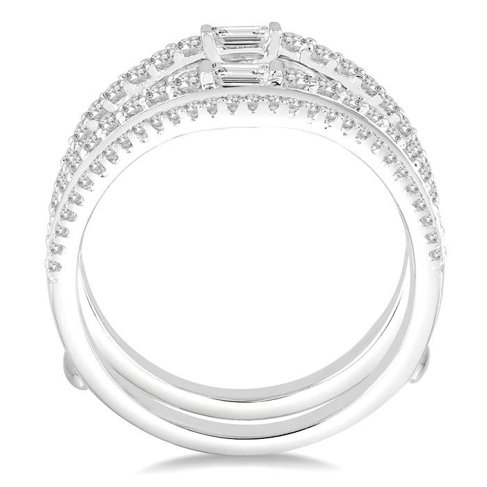 3/4 Ctw Diamond Insert Ring in 14K White Gold