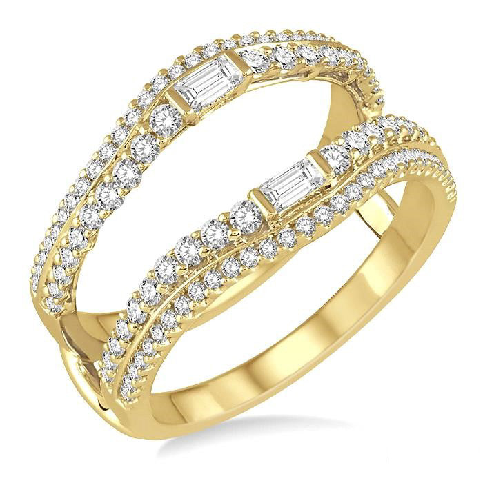 Hestia Baguette Diamond Insert Ring Yellow Gold Diamond Wrap & Enhancer