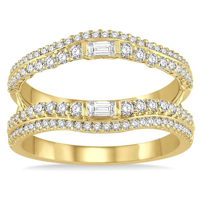 Hestia Baguette Diamond Insert Ring Yellow Gold Diamond Wrap & Enhancer
