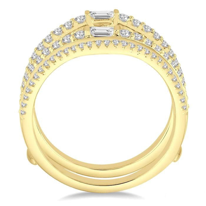 Hestia Baguette Diamond Insert Ring Yellow Gold Diamond Wrap & Enhancer