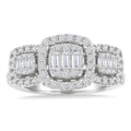 Cushion Shape Past Present & Future Halo Fusion Diamond Engagement Ring