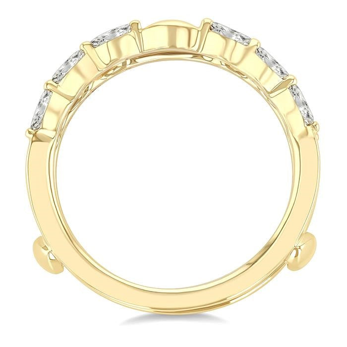 1/2 Ctw Carved Shank Marquise Cut Diamond Insert Ring in 14K Yellow Gold