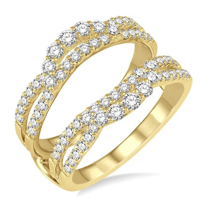 1 Ctw Round Diamond Insert Ring in 14K Yellow Gold