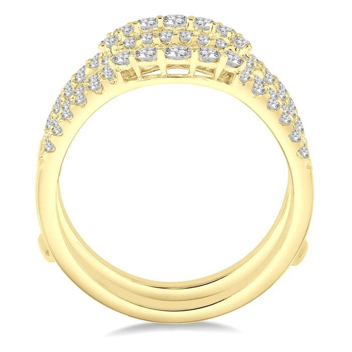1 Ctw Round Diamond Insert Ring in 14K Yellow Gold