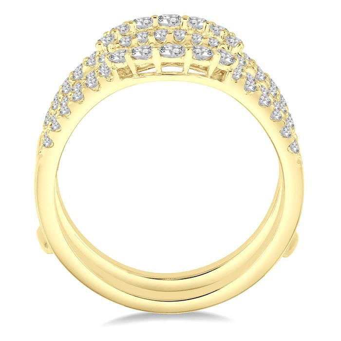 1 Ctw Round Diamond Insert Ring in 14K Yellow Gold