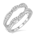 3/8 Ctw Round Diamond Insert Ring in 14K White Gold