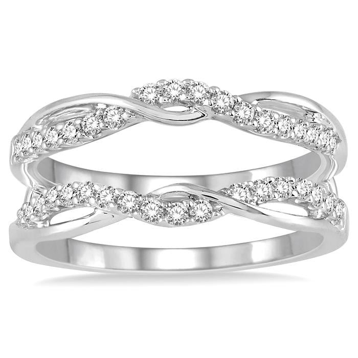 3/8 Ctw Round Diamond Insert Ring in 14K White Gold