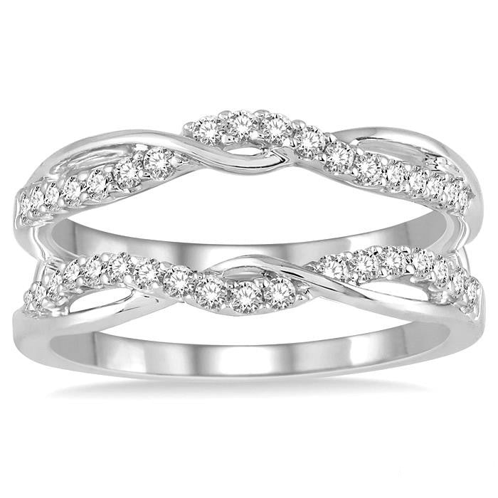 3/8 Ctw Round Diamond Insert Ring in 14K White Gold