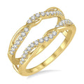 3/8 Ctw Round Diamond Insert Ring in 14K Yellow Gold