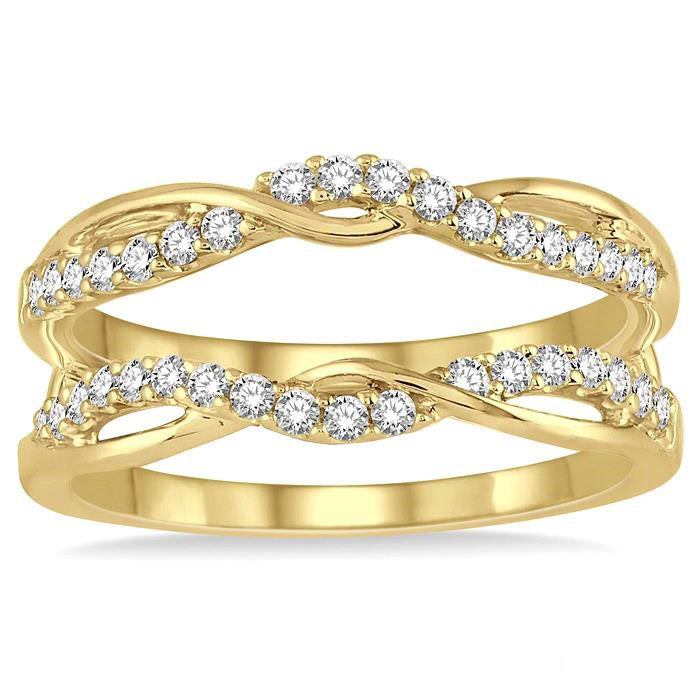 3/8 Ctw Round Diamond Insert Ring in 14K Yellow Gold