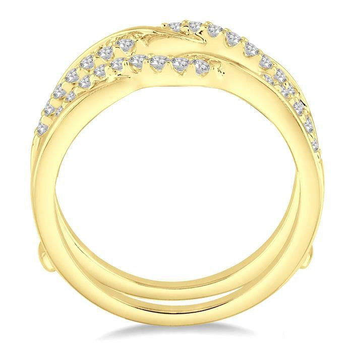 3/8 Ctw Round Diamond Insert Ring in 14K Yellow Gold