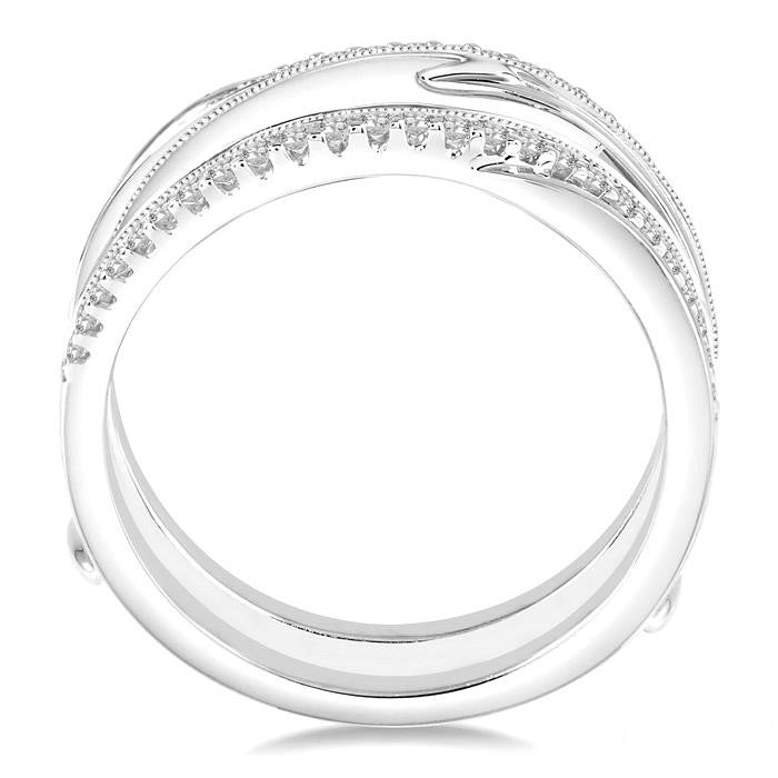 1/4 Ctw Round Diamond Insert Ring in 14K White Gold