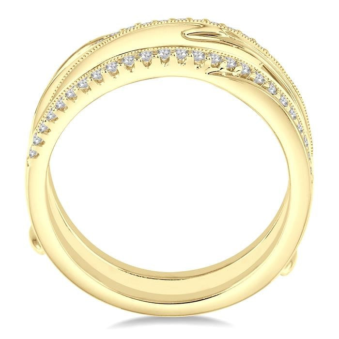 1/4 Ctw Round Diamond Insert Ring in 14K Yellow Gold