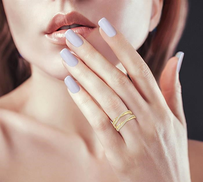 1/4 Ctw Round Diamond Insert Ring in 14K Yellow Gold