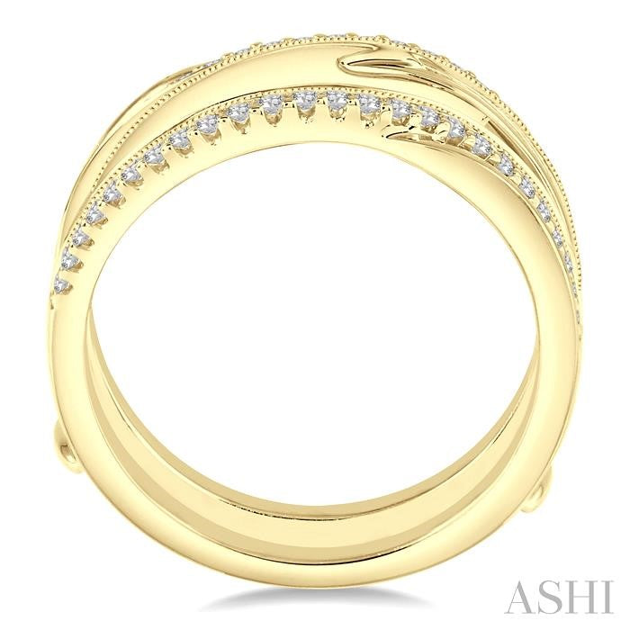 1/4 Ctw Round Diamond Insert Ring in 14K Yellow Gold