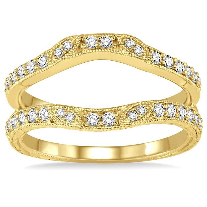 1/3 Ctw Round Diamond Insert Ring in 14K Yellow Gold