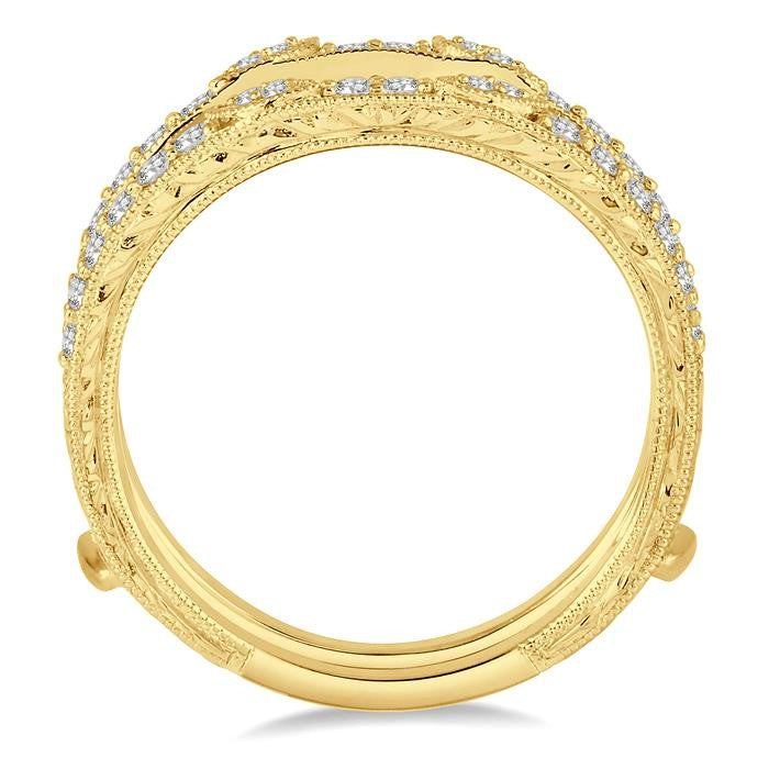 1/3 Ctw Round Diamond Insert Ring in 14K Yellow Gold