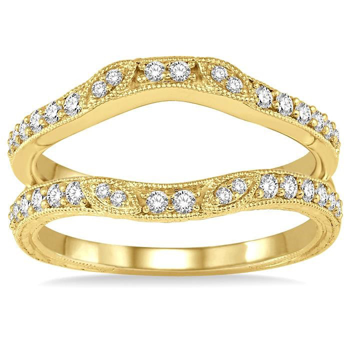 1/3 Ctw Round Diamond Insert Ring in 14K Yellow Gold