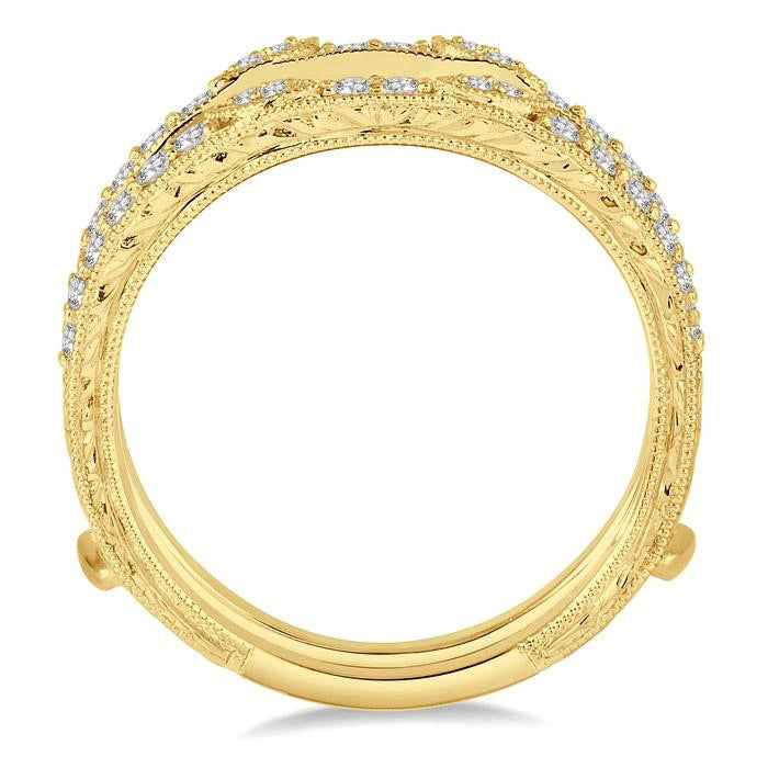 1/3 Ctw Round Diamond Insert Ring in 14K Yellow Gold