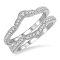 1/3 Ctw Crown Center Round Cut Diamond Insert Ring in 14K White Gold