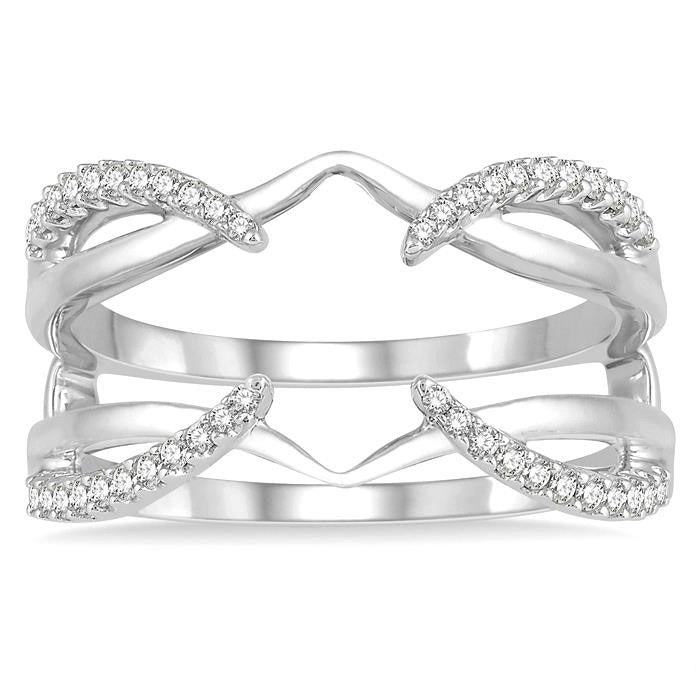 1/4 Ctw Diamond Claw Insert Ring in 14K White Gold