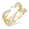 1/4 Ctw Diamond Claw Insert Ring in 14K Yellow and White Gold