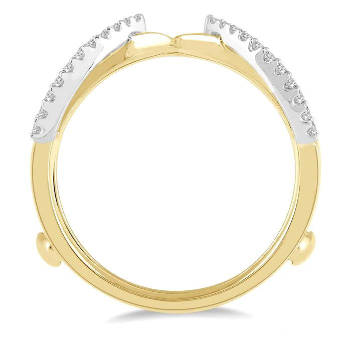 1/4 Ctw Diamond Claw Insert Ring in 14K Yellow and White Gold