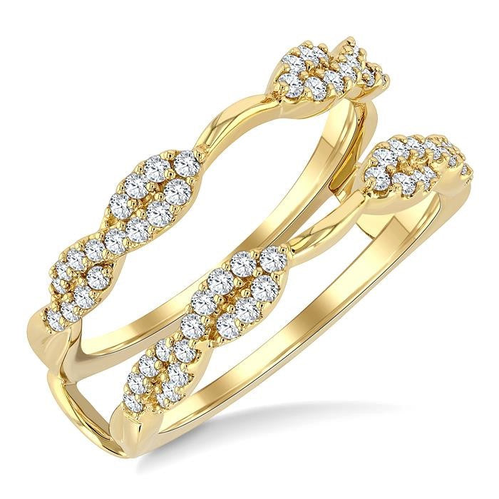 3/8 Ctw Entwined Round Cut Diamond Insert Ring in 14K Yellow Gold
