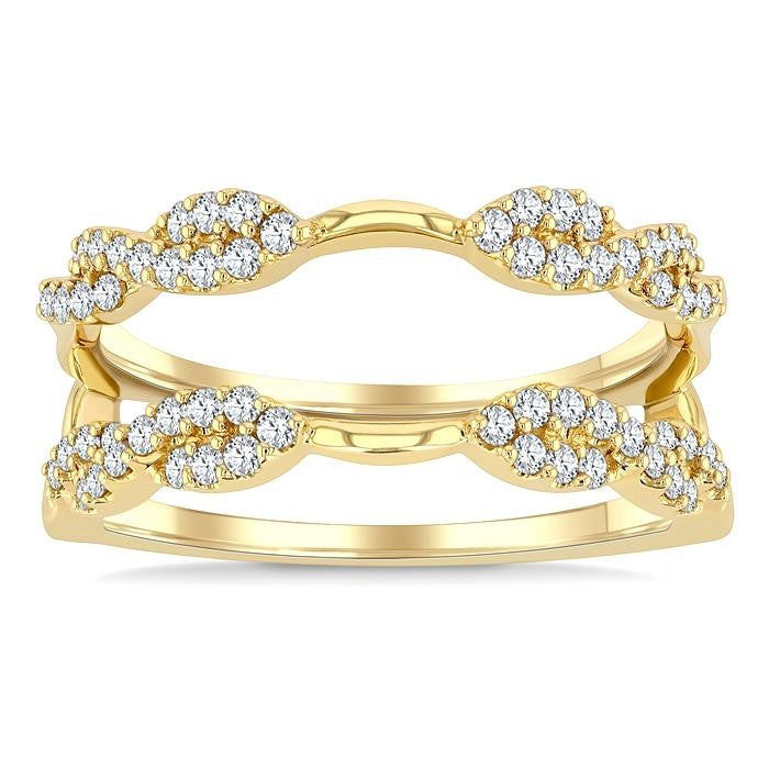 3/8 Ctw Entwined Round Cut Diamond Insert Ring in 14K Yellow Gold